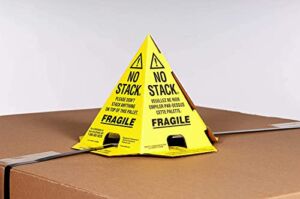 Do Not Stack Pallet Cones – Yellow/Black Tri-Lingual (Pallet Cones) 8x8x10″ Pack of 50. (Pack 50)