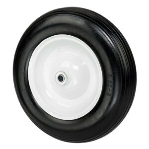 3.50-8″ Wheelbarrow Tires with 5/8 & 3/4 Bearing, 3″ Hub Universal Fit Wheelbarrow Wheel, 14.5 inch 3.50-8 Solid Rubber Tire Replacement for Wheel Barrel Cart Garden Wagon