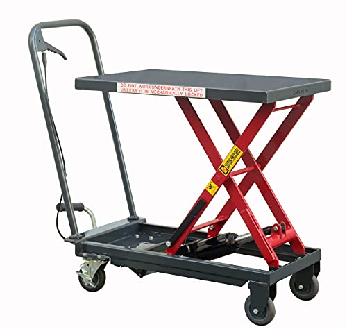 PHT Hydraulic Lift Cart, 500 Lb. Capacity, 28″ x 18″ Platform, 9″ to 28.5″ Lift Height, Includes Rubber Anti-Slip Pat, Manual Scissor Lift Table, Pake Handling Tools | The Storepaperoomates Retail Market - Fast Affordable Shopping