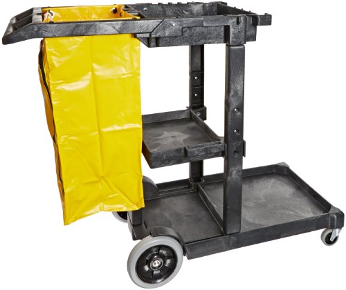 Impact 6850 Janitor’s Cart with 25-Gallon Yellow Vinyl Bag, Polyethylene, 48″ Length x 20-1/2″ Width x 38″ Height, Gray | The Storepaperoomates Retail Market - Fast Affordable Shopping