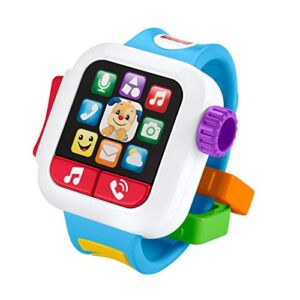 Fisher-Price Laugh & Learn Time to Learn Smartwatch, early role-play toy with music and lights for baby and toddlers, Multi