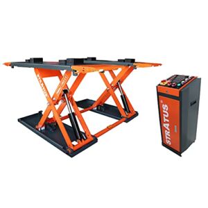 Stratus Extra Wide Commercial Grade Open Center Portable Mid Rise Electric Safety Lock Release Scissor Lift SAE-MS9000X (110V)