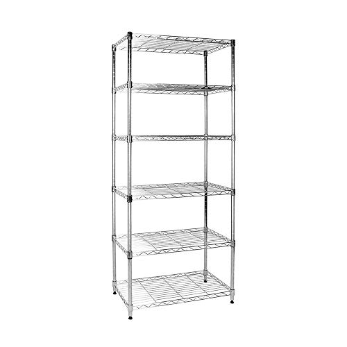 Apollo Hardware Chrome 6-Shelf Wire Shelving with Liners 24″x14″x60″ (Chrome) | The Storepaperoomates Retail Market - Fast Affordable Shopping