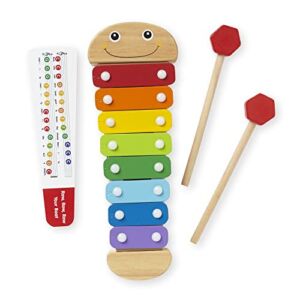 Melissa & Doug Caterpillar Xylophone Musical Toy With Wooden Mallets 15.25″ x 6.5″ x 1.5 – Kids Xylophone, Xylophone For Toddlers, Kids Musical Instruments, Wooden Percussion Toys For Kids Ages 3+