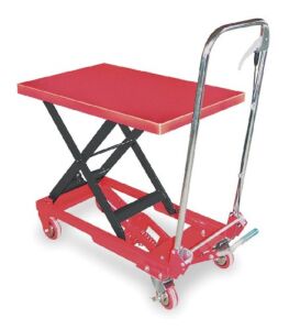 Dayton Scissor Lift Cart,400 lb,Steel,Fixed (3KR46)