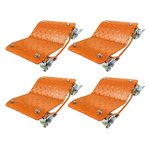 HONYTA Orange Car Dollies-4 Pieces Heavy Duty Tire Car Skates Wheel Dollies Car Vehicle Dolly with 6000LBS Bearing Capacity for Moving Cars | The Storepaperoomates Retail Market - Fast Affordable Shopping