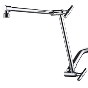 Shower Head Extension Arm – 13” Shower Arm Extension for Rain Shower Head & Handheld Shower, Height and Range Adjustable, Shower Extension Arm with Locking Nuts, G1/2 Universal Connector, Chrome