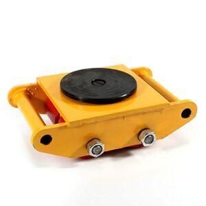 Machinery Mover Dolly Skate Roller Industrial Machine with Steel Rollers Cap 360 Degree Rotation (6T 13200LB, Yellow)