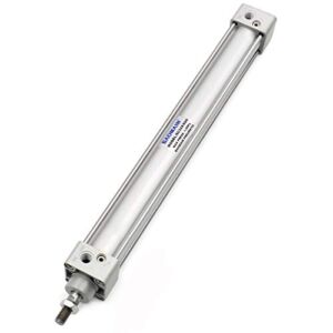 Baomain Pneumatic Air Cylinder SC 32 x 500 PT 1/8, Bore: 1 1/4 inch, Stroke: 20 inch, Screwed Piston Rod Dual Action 1 Mpa