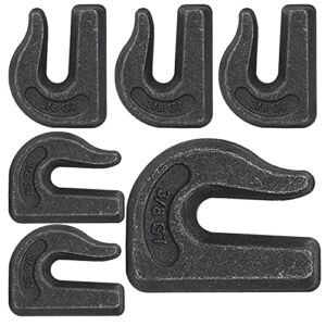 Eyluck 6 Pack 3/8″ Weld On Grab Hook, Heavy Duty G70 Forged Grab Chain Hooks Great for Chain Pulling and Lifting,Utility Hook Weldable for Car, Truck, SUV, RV, UTV, Tractors Loader Bucket, Rigging