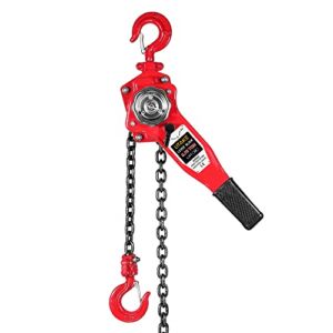 Litake Lever Chain Hoist, Manual Lever Hoist Come Along 0.75 TON /1650 LBS, 10 Feet Lift Steel Chain with Heavy Duty Hooks Industrial Grade Steel for Lifting Pulling Building Garages Warehouse