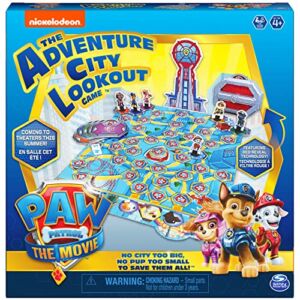 PAW Patrol: The Movie, Adventure City Lookout Tower Board Game Chase Marshall Skye Ryder Rubble, for Preschoolers, Kids, & Families Ages 4 and up