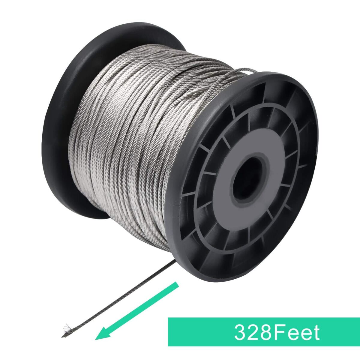Wire Rope, 1/16 Wire Rope, Stainless Steel 304 Wire Cable, 328FT Length Aircraft Cable with 100pcs Sleeves Stops, 7×7 Strand Core, 368 lbs Breaking Strength Perfect for Outdoor,Yard,Garden or Crafts | The Storepaperoomates Retail Market - Fast Affordable Shopping