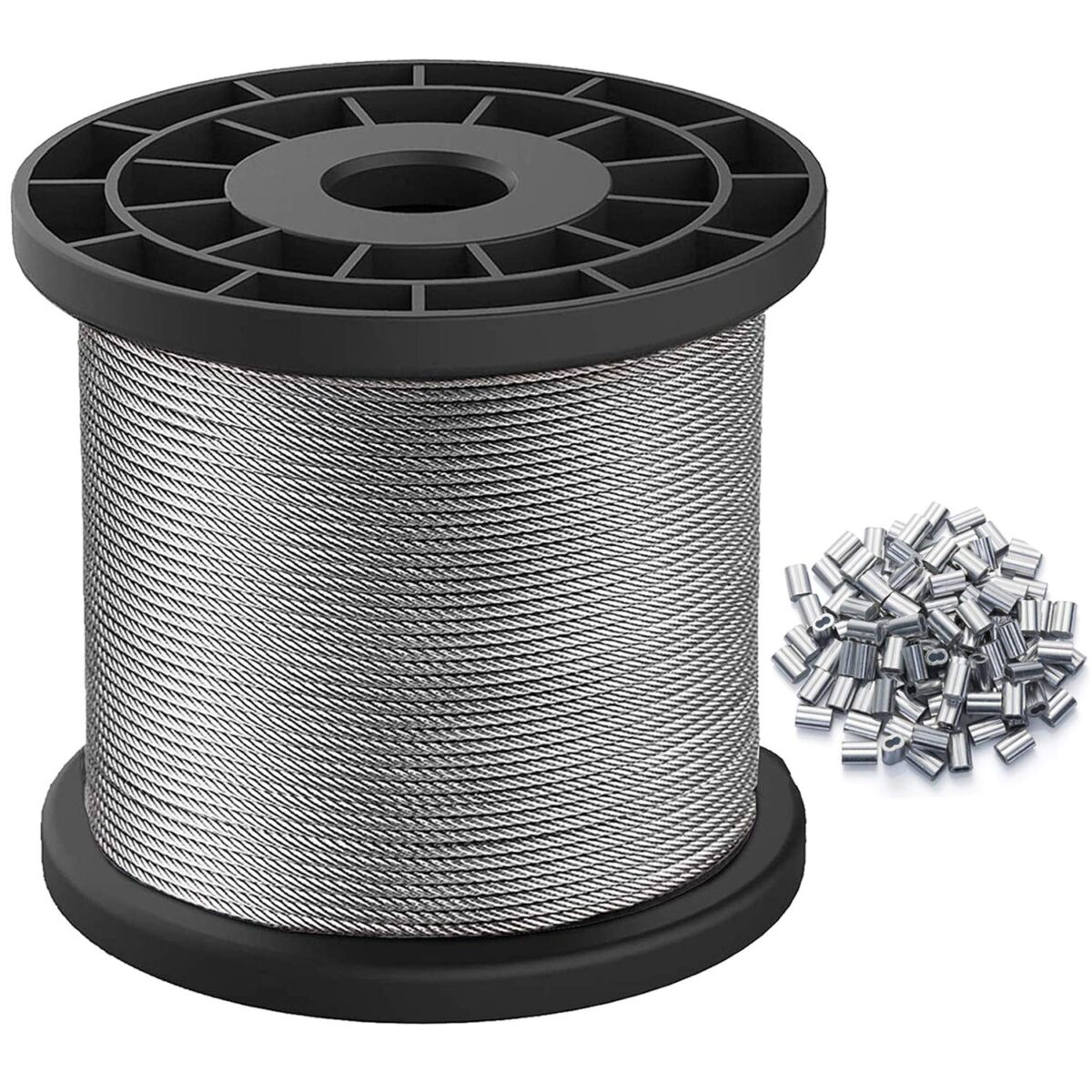 Wire Rope, 1/16 Wire Rope, Stainless Steel 304 Wire Cable, 328FT Length Aircraft Cable with 100pcs Sleeves Stops, 7×7 Strand Core, 368 lbs Breaking Strength Perfect for Outdoor,Yard,Garden or Crafts | The Storepaperoomates Retail Market - Fast Affordable Shopping