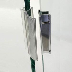 Clear Polycarbonate U-Channel with Magnet and Chrome Metal Strike Plate for 3/8″ Glass Shower Doors