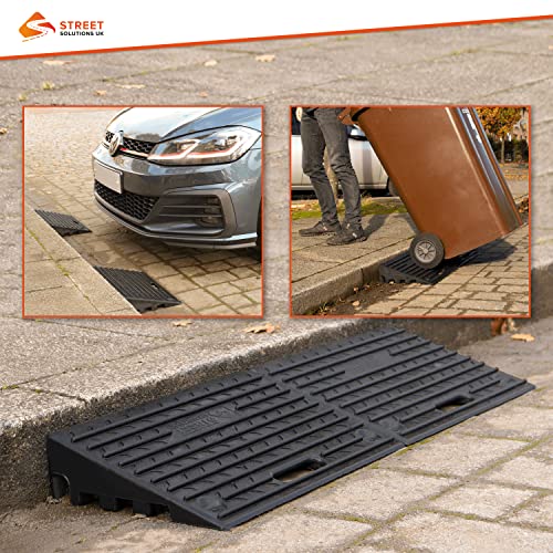4″ Inch Driveway Curb Ramp, Heavy Duty Rubber Ramps Perfect for Sidewalk, Low Cars, Curb Ramps for Motorhome, Truck, Shed Ramps, Pets & Wheelchair Threshold Ramp (4″ Pack of 2) | The Storepaperoomates Retail Market - Fast Affordable Shopping