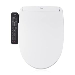 Inus N32 Korean Electric Bidet Toilet Seat, Heated Seat, Night Light, Air Dryer, Self Cleaning, Eco Mode, Tankless, Smart Touch Panel, Smart Home, Water & Seat Temperature Control, Elongated, White