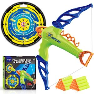 V-Opitos Foam Dart Bow and Arrow Toys for Kids Boys Age of 3, 4, 5, 6, 7, 8 Years Old, Archery Toy Set with Shooting Target, Ideal Birthday & Christmas Gifts for Boys