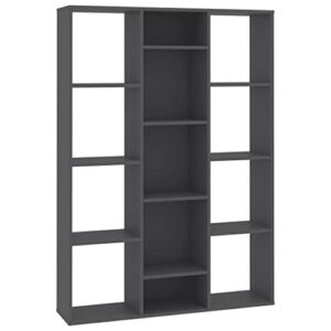 Room Divider, Grey Book Stand Chipboard Sturdy Labor Saving Universal for Living Room