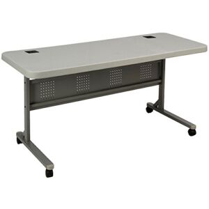 National Public Seating Home Decorative Blow Molded Plastic Flip-n-Store Table 24″ x 60″ Specked Grey