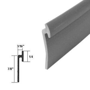 Angled Gray Vinyl For Framed Shower Door Drip Rail – 7 ft long