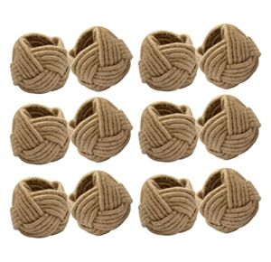 COTTON CRAFT Jute Napkin Rings – Set of 12 – Handmade Burlap Rope Dining Table Napkin Holders – Everyday Rustic Harvest Autumn Fall Thanksgiving Holiday Christmas Festive Party Gift Décor – Natural