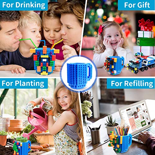 Build on Brick Mug for Kids Adults Boys, Cusod Novelty Coffee Mugs Compatible with Lego, Fun Coffee Mugs for Birthday Christmas Gifts, 16OZ Unique Cool DIY Cups, Block Buddy Mug with 6 in 1 Blocks | The Storepaperoomates Retail Market - Fast Affordable Shopping