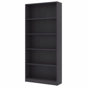 Pissente Bookcase, Book Cabinet Wipe Cleaning 5 Spacious Compartments for Living Room for Study