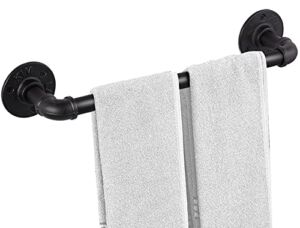 Industrial Pipe Towel Rack Towel Bar 12 Inch, Heavy Duty Wall Mounted Rustic Farmhouse Bath Towel Holder for Bath Bathroom Kitchen