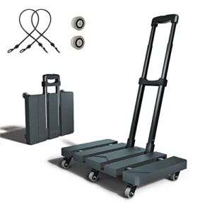 Folding Hand Truck | VONIKKU 500 lbs Capacity Heavy Duty Luggage Cart 6 Wheels Solid Construction Portable Fold Up Dolly Compact Utility Cart for Luggage/ Personal/ Travel/ Moving/ Office Use