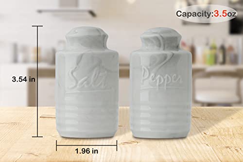 Salt and Pepper Shakers,Ceramic Salt and Pepper Shaker Set Easy Pour and Refill Salt Shaker Pepper Shaker for Kitchen,3.5 oz,Set of 2,Marble White | The Storepaperoomates Retail Market - Fast Affordable Shopping
