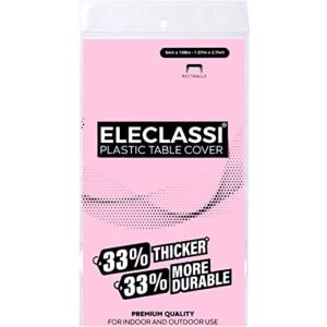 Pink 6 Pack Premium Disposable Plastic Tablecloth 54 x 108 In – Plastic Table Cloths for Parties Disposable Tablecloth for Rectangle Tables Up To 8 Ft – Rectangle Tablecloth – Pink Tablecloth
