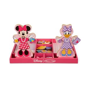 Melissa & Doug Disney Minnie Mouse and Daisy Duck Magnetic Dress-Up Wooden Doll Pretend Play Set (40+ pcs) – Minnie Mouse Toys, Disney Dress Up Dolls For Preschoolers And Kids Ages 3+