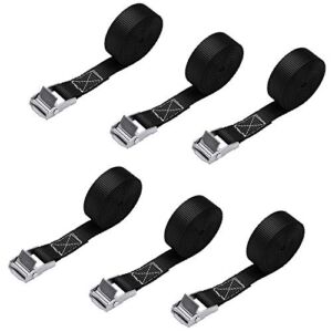 YITAMOTOR Lashing Straps 1”x 12′ Tie Down Strap Cargo Tie-Down Strap up to 600lbs for Roof-top Cam Lock Buckle 6 Pack in Carry Bag