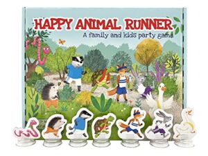 Airytime Happy Animal Runner Board Game Party Game for Kids and Adults Ages 5 and up 4-7 Players Average Playtime 30 Minutes