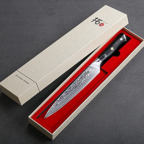 Turwho Professional Sashimi Knives 8 Inch – Slicing Knife Classic Damascus Japanese VG-10 Steel Chef Knife | The Storepaperoomates Retail Market - Fast Affordable Shopping