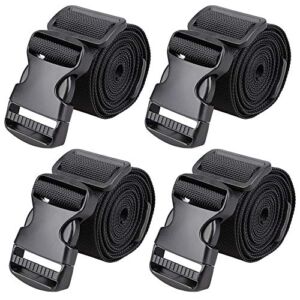 MAGARROW 65″ 1.5″ Utility Straps with Buckle Adjustable, 4-Pack (Black (4-PCS))