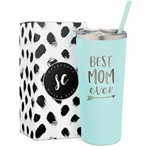 SassyCups Best Mom Ever Tumbler | Mom Gifts | Best Mom Ever Gifts | Water Bottle with Slide Close Lid and Straw