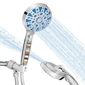 Filtered Shower Head with Handheld, Lanhado 8+2 Mode High Pressure Shower Heads, Shower Head Filter for Hard Water with Extra Long 6Ft Hose, Detachable Shower Head with Power Wash to Clean Tub & Tile