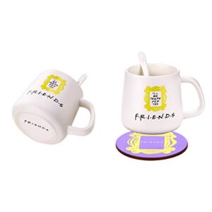 Peephole Yellow Frame Coffee Cup &Mugs Milk Cup Monica’s Door Frame 1Cup + 1 Spoon + 1 Coaster Great Present for Fan!Ready to Hang.