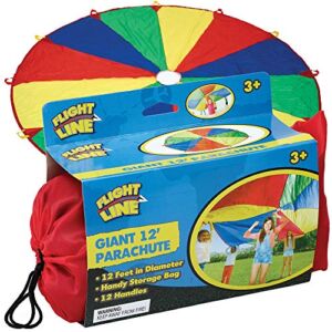 Nature Bound Kids 12 Foot Play Parachute Toy for Boys and Girls with 12 Handles for Team Group Cooperative Games, Ages 3 + (FL547)