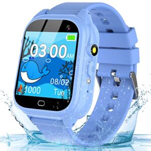 Smart Watch for Kids with 26 Puzzle Games HD Touch Screen Camera Video Recorder Music Alarm Calculator Calendar Flashlight Pedometer Kids Watch Gift for 3-12 Year Old Boys Girls Toys for Kids (Blue)