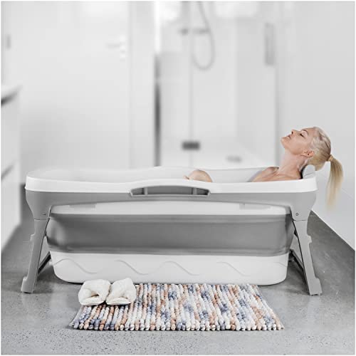Portable Bathtub for Adult – Large 56’in Foldable Collapsible tub – Ergonomically Designed for the Ultimate Relaxing Soaking Bath | The Storepaperoomates Retail Market - Fast Affordable Shopping