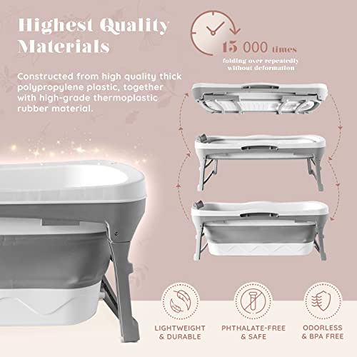 Portable Bathtub for Adult – Large 56’in Foldable Collapsible tub – Ergonomically Designed for the Ultimate Relaxing Soaking Bath | The Storepaperoomates Retail Market - Fast Affordable Shopping