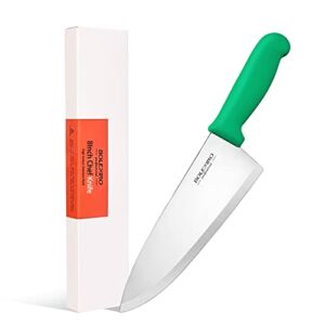 BOLEXINO 8 inch Japanese High Carbon Stainless Steel Chef Knife, Professional Extra Sharp Wide Cook Knife with Non-slip Ergonomic Handle, for Kitchen Home Restaurant