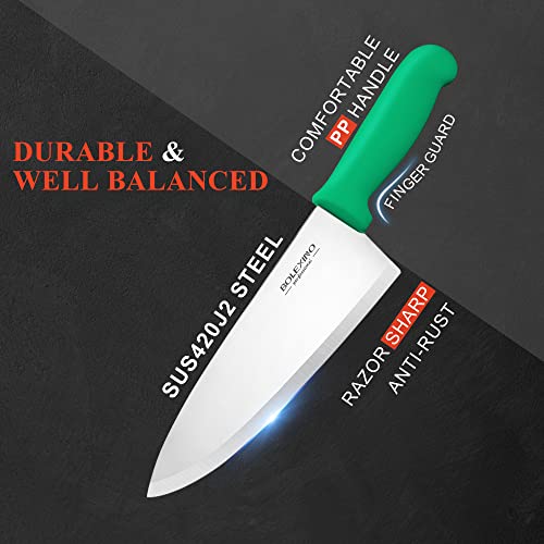 BOLEXINO 8 inch Japanese High Carbon Stainless Steel Chef Knife, Professional Extra Sharp Wide Cook Knife with Non-slip Ergonomic Handle, for Kitchen Home Restaurant | The Storepaperoomates Retail Market - Fast Affordable Shopping