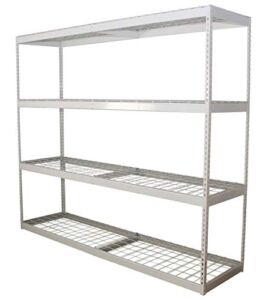 SafeRacks Garage Shelving Unit – Storage Shelf That Holds 500 Pounds Per Shelf Rack – All Steel Shelves for Storage – Easy to Assemble Shelving Storage, Garage Shelf, White (24″ x 92″ x 84″)