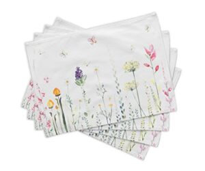 100% Cotton Placemats Botanical Fresh Maison d’ Hermine Soft & Elegant Set of 4 for Family Dinners Kitchen Dining Cocktail Parties Wedding Spring/Summer (13″x19″)