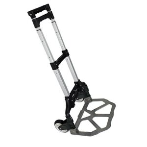 Nova Microdermabrasion Folding Hand Dolly Truck 170 lb Capacity Aluminum Luggage Carts W/Free Bungee Cord, Collapsible (Black)