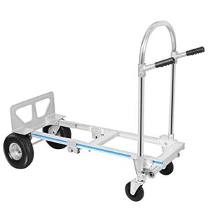 ZBPRESS 2in1 Aluminum Hand Truck Foldable Alloy Dolly 2/4 Wheels 770Lbs Folding Multifunction Cart